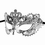 Charming Princess Crown Venetian Masquerade Mask With Diamonds - Silver