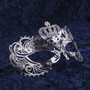 Charming Princess Crown Venetian Masquerade Mask With Diamonds - Silver