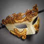 Roman Greek Emperor Masquerade Venetian Mask-Cracked White Gold