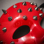 Steampunk Spikes Phantom Venetian Masquerade Mask - Glossy Red