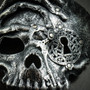 Halloween Skull with Key Venetian Masquerade Half Face Mask - Silver