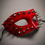 Steampunk Spikes Venetian Masquerade Eye Mask - Glossy Red