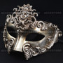 Warrior Roman Greek Metallic Venetian Masquerade Men's Half Face Mask-Silver