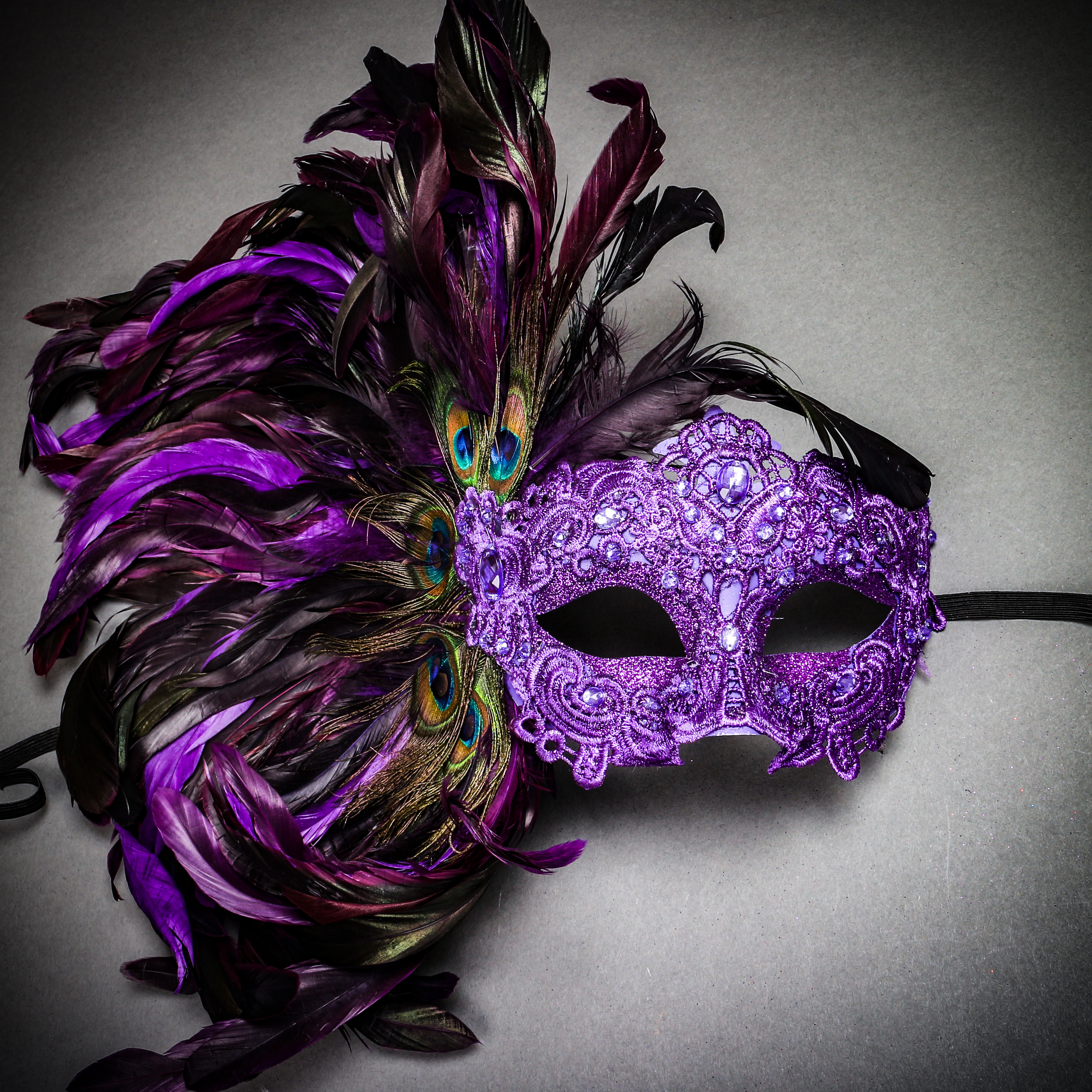 Lace Peacock Feather Purple