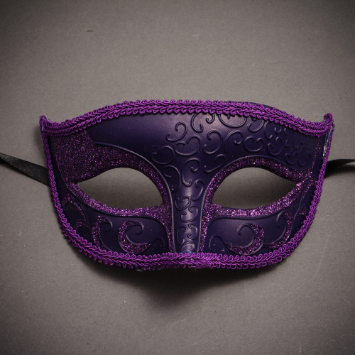 Classic Glitter Venetian Masquerade Mask-Purple