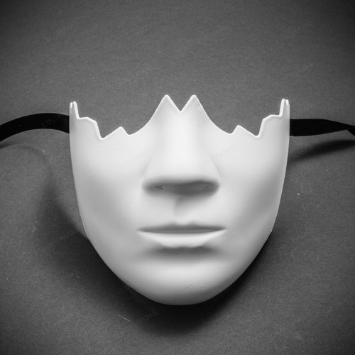 Unpainted Lower Half Face Costume Masks Masquerade White