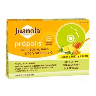 Juanola propolis hedera pastillas sabor miel limón
