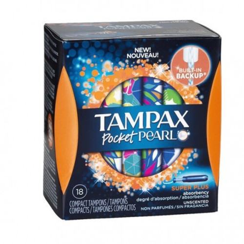 Tampax compak pearl tampones 100% algodón super plus