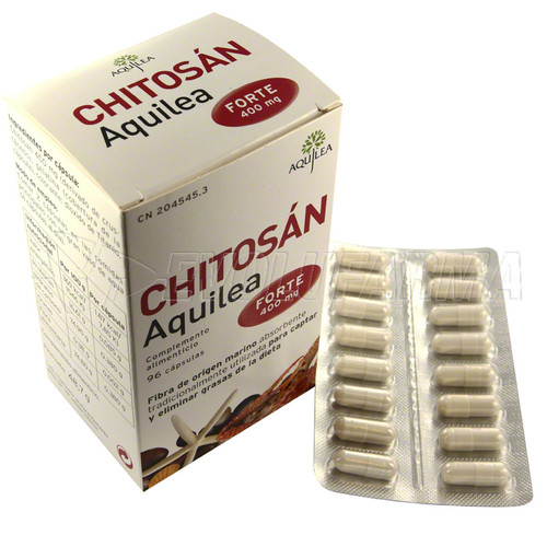 Aquilea chitosan forte. envase con 96 cápsulas.