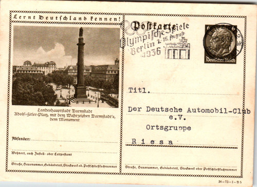 'Get to Know Germany' Postcard 2 1936