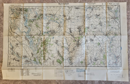 1943 Military Troop Map of Ukraine (Double Sided!)