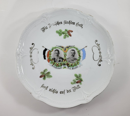 WWI German Patriotic Plate of Wilhelm II & Rupprecht of Bavaria