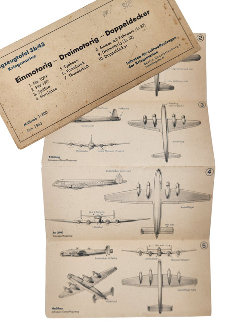1943 Luftwaffe Plane Spotting Training Aid for Kriegsmarine Use