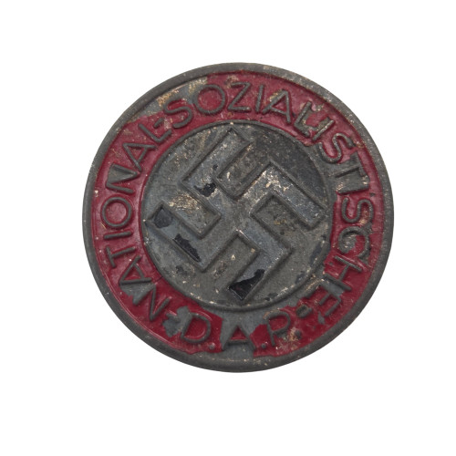 Painted NSDAP Party Pin - Rudolf Rieling Painted NSDAP Party Pin - Rudolf Rieling