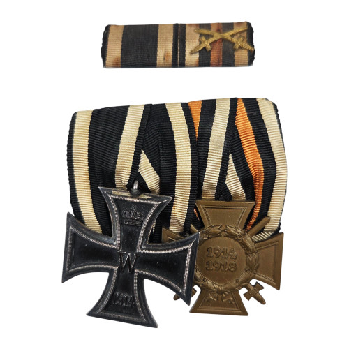 WWI German 2 Position Medal Bar w/ Ribbon Bar (Iron Cross 1914, Hindenburg Cross) WWI German 2 Position Medal Bar w/ Ribbon Bar (Iron Cross 1914, Hindenburg Cross)