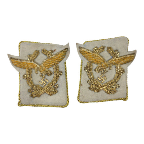 Reproduction Bullion Luftwaffe Generaloberst Collar Tab Set