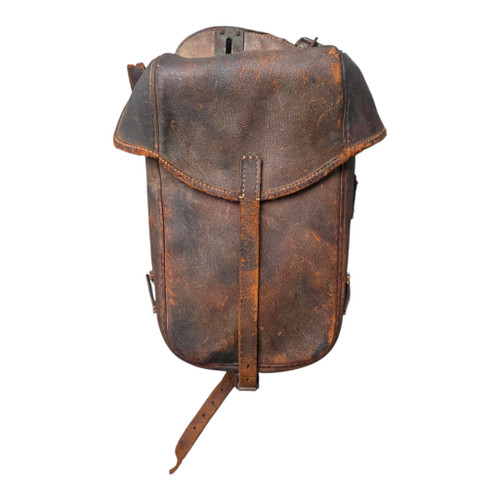 WW2 German Leather Motorcycle Saddle Bag - Dated 1943