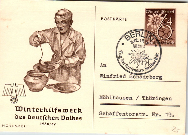 Postcard - Des Deutschen Volkes Postcard - November 1938 1939