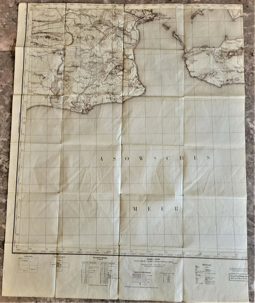 Double Sided CAPTURED German Map - Kuban & Konotop / Sumy Oblast