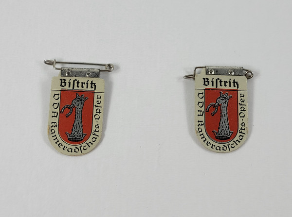 1934 German VDA pin, WHW, Coat of Arms - Bistritz