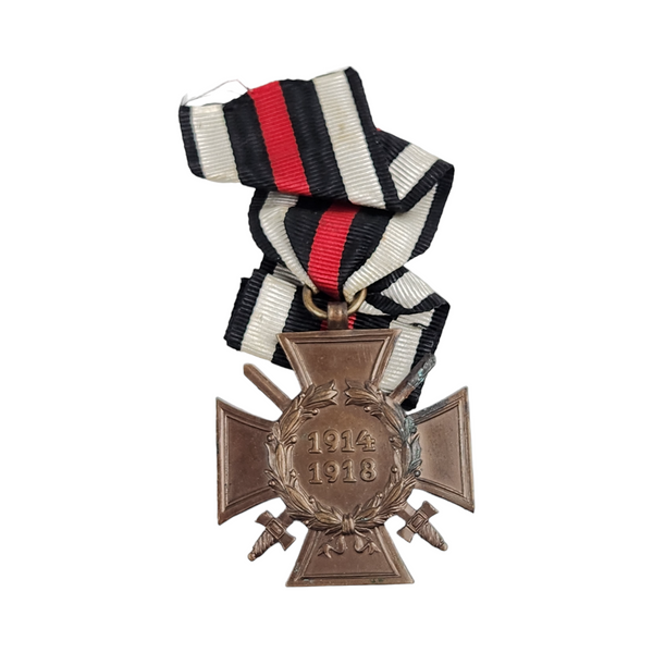 WWI German Hindenburg Cross w/ Swords & Ribbon