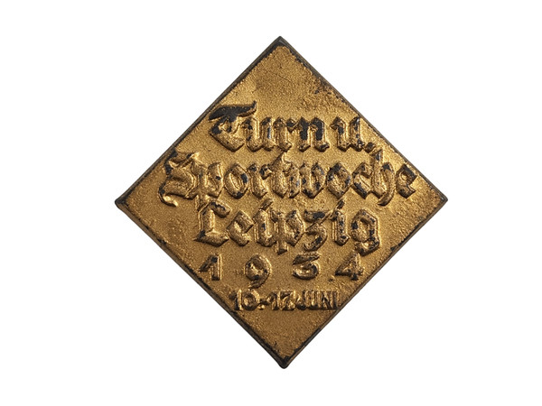 1934 Leipzig Gymnastics and Sports Week Tinnie - Gold