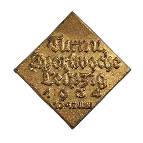 1934 Leipzig Gymnastics and Sports Week Tinnie - Gold (2)