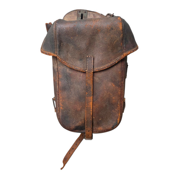 WW2 German Leather Motorcycle Saddle Bag - Dated 1943