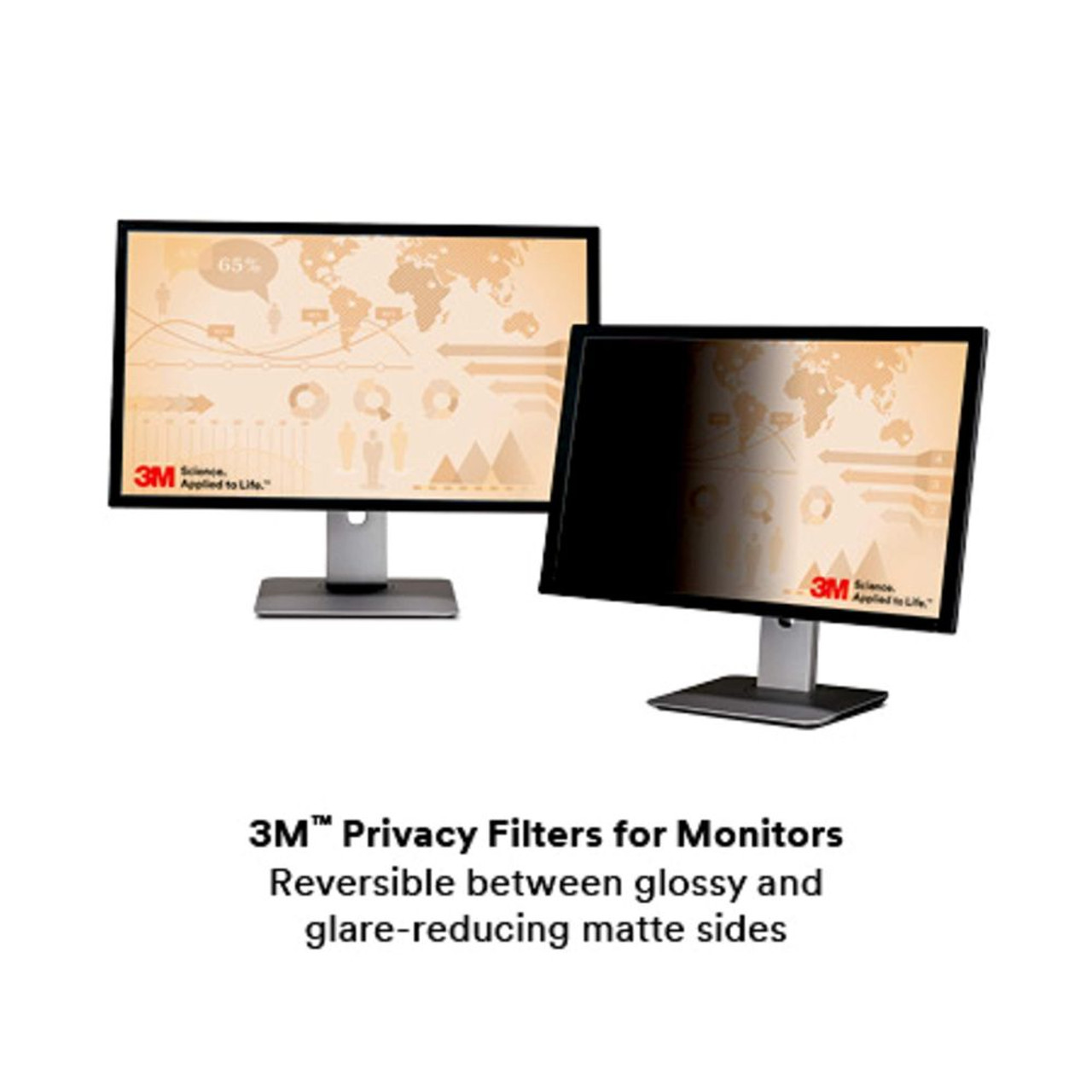 3M PRIVACY FILTER FOR 24-INCH WIDESCREEN MONITOR - DISPLAY PRIVACY FILTER - 24-INCH WIDE - BLACK - Excellent / Refurbished-2