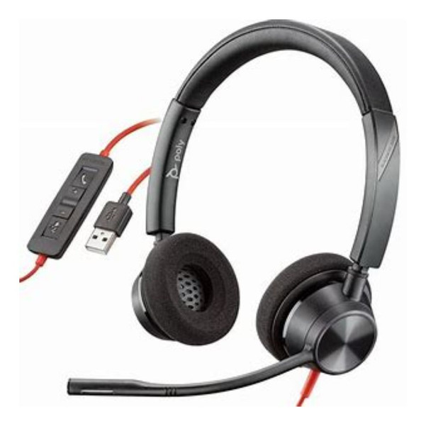 POLY BLACKWIRE 3320 NO BOX WIRED HEADPHONES BLACK - Excellent / Refurbished (ASY-POL-0081864)
