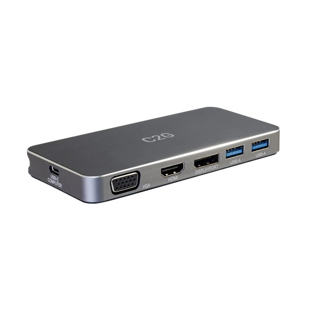 C2G USB-C DUAL MONITOR DOCK WITH POWER DELIVERY UP TO 65W - DOCKING STATION - USB-C / THUNDERBOLT 3  (PACK OF 9) - Good / Pre-Owned Complete (DGS-C2G-0123926)