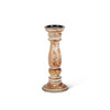 White Washed 12" Mango Wood Candle Holder by GG Collection