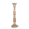 White Washed 20" Mango Wood Candle Holder by GG Collection