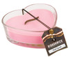 Pink Cupcake Glass Heart Premium RibbonWick Candle