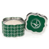 Christmas Sage Holiday Quatrefoil Tin Votivo Candle