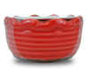 Roasted Espresso Swan Creek Ribbed Ruffled Bowl Candle (Color: Red)