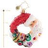 Santa Comes Full Circle Wreath Gem Ornament