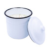 Farmer's Market Potting Shed Enamelware Canister with Lid Swan Creek Candle (Color: White)