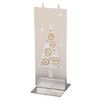 White Christmas Tree Gold Swirls Decorative Flat Candle by Flatyz Candles