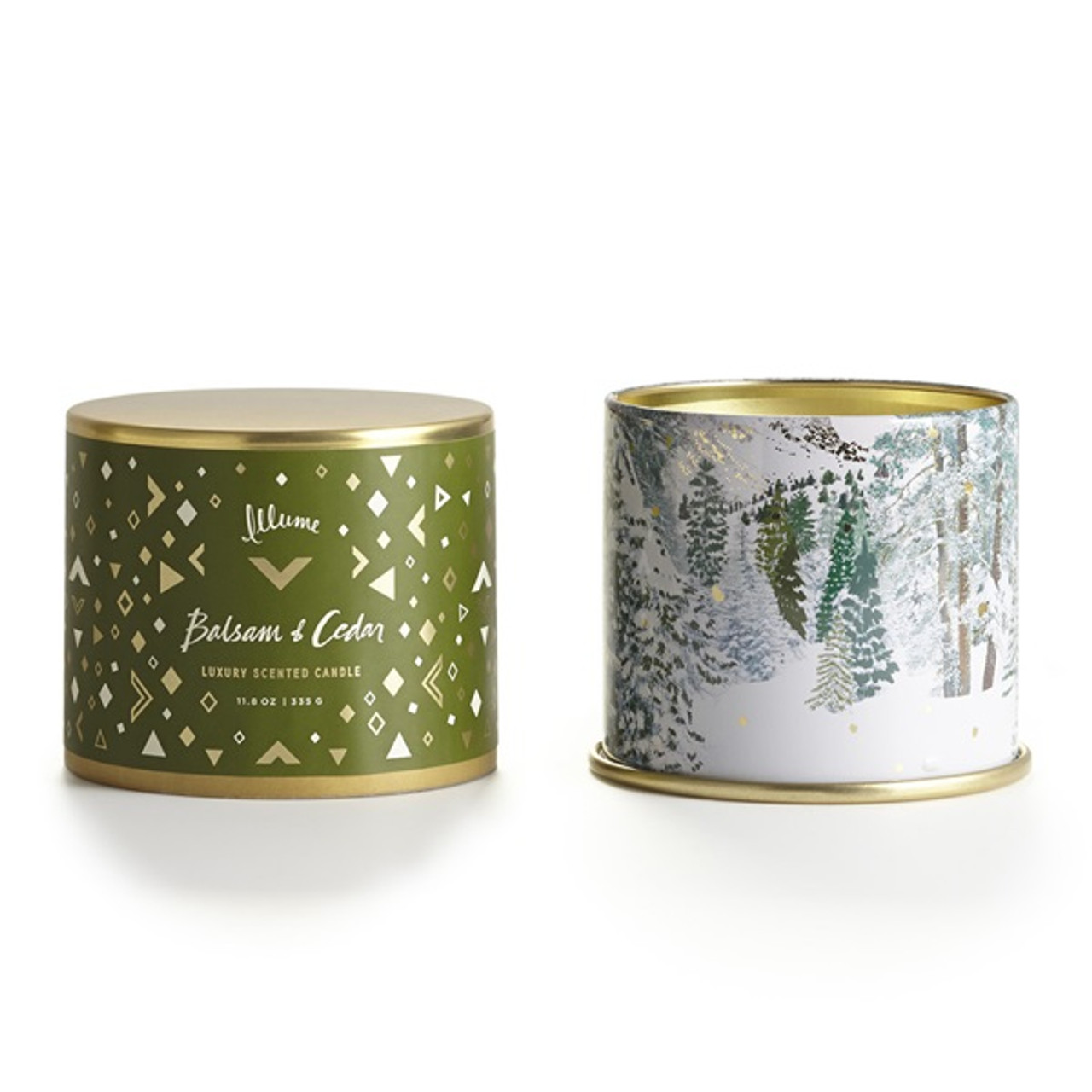 ILLUME Balsam & Cedar Mini Tin Candle, Green