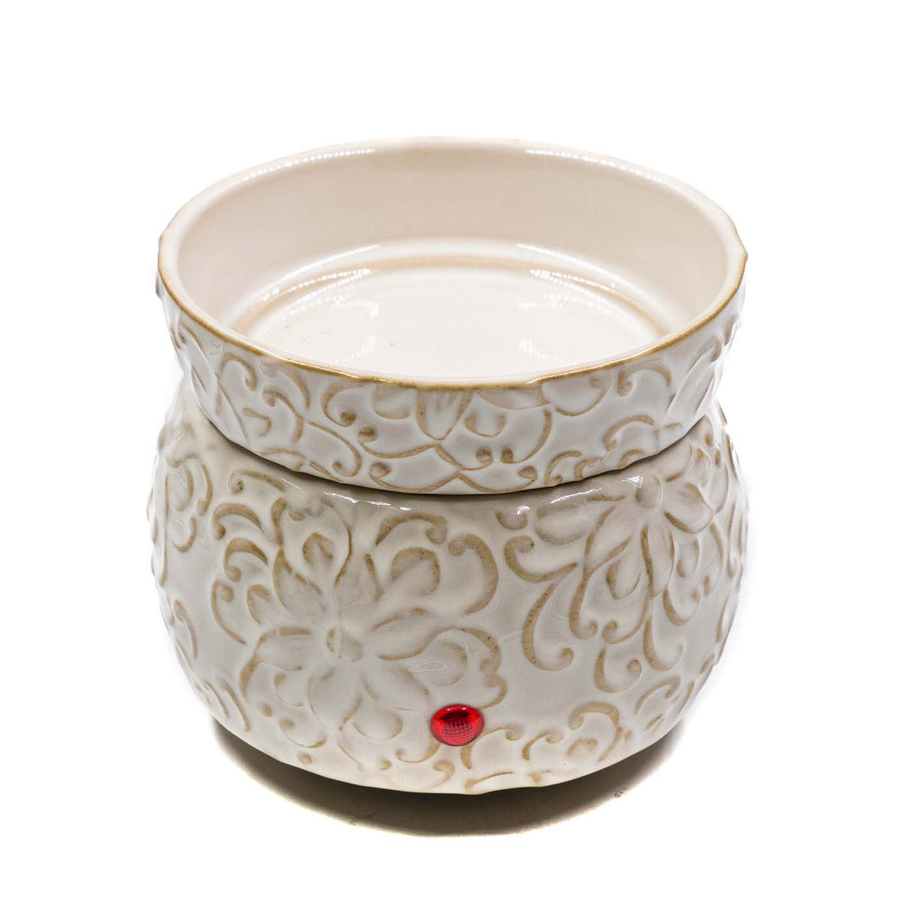 Ivory Scroll Electric Wax Melter - Candles To My Door