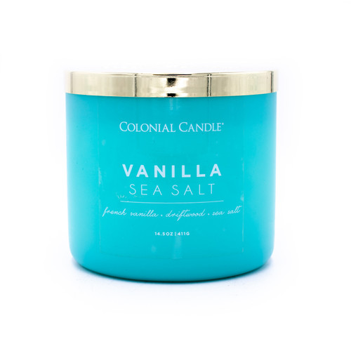 Vanilla Sea Salt 14.5 oz. Pop of Color Trend Collection Colonial Candle