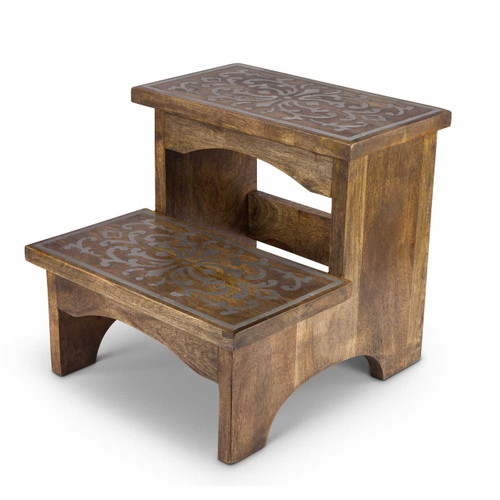 Heritage Wood & Metal Step Stool - GG Collection