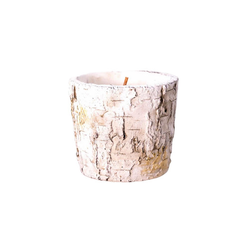 Warm Cinnamon Buns White Woods Birch Small Round Pot by Swan Creek Candle