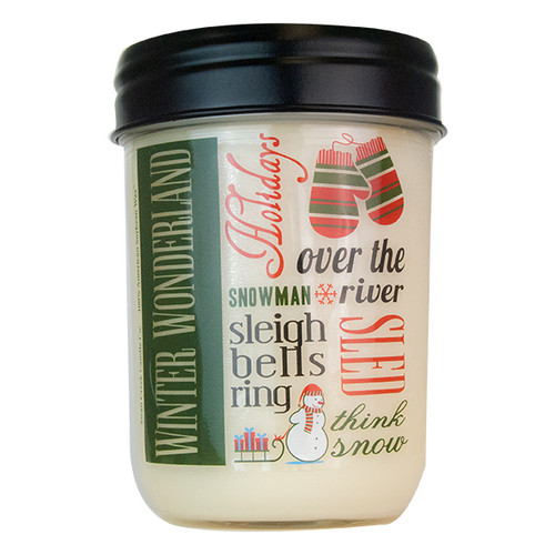 *Peppermint Twist 12 oz. Holiday Vintage Jar Candle (Label: Winter Wonderland)