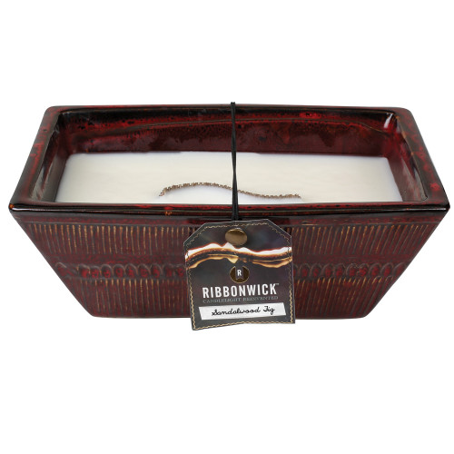 Sandalwood Fig Large Rectangle Premium RibbonWick Candle