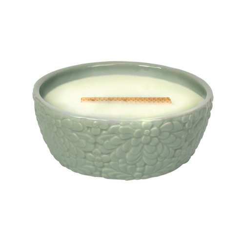 WoodWick ~Cucumber Melon Greenhouse Ceramic with HearthWick Flame