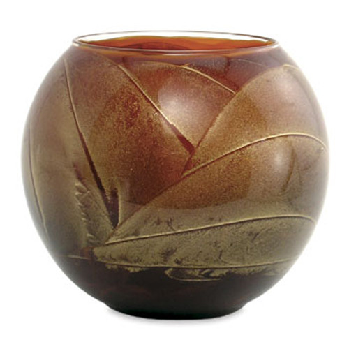 4" Mahogany Esque Polished Globe Candle