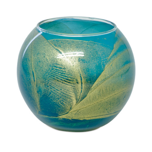 4" Turquoise Esque Polished Globe Candle