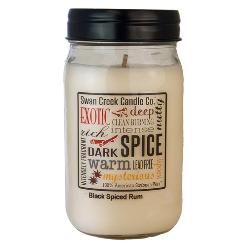 Black Spiced Rum 24 oz. Swan Creek Kitchen Pantry Jar Candle